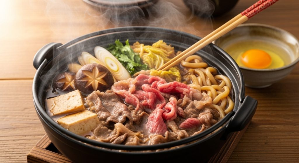 黒毛和牛の切り落とし(小間切れ肉)をつかったすき焼き